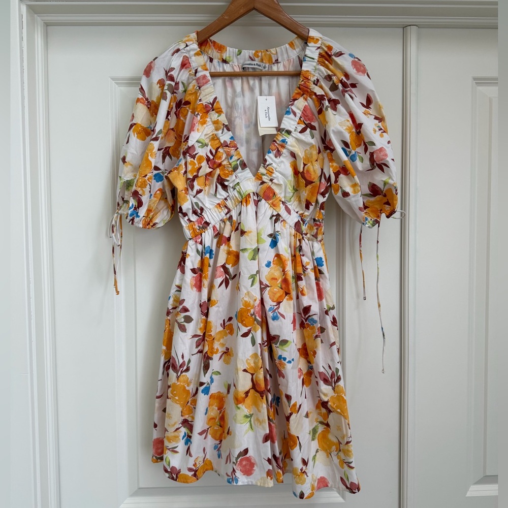 Abercrombie & Fitch Floral Yellow and Orange Floral Dress